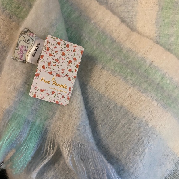 Free People Brushed Racer Sky Blue Blanket Scarf - Picture 3 of 4